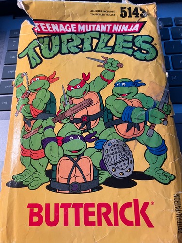 Vintage 1990 Butterick Teenage Mutant Ninja Turtles Costume Pattern 5143 CUT