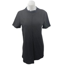 NEW Zara Women's Black Mock Neck Short Sleeve Knit Mini Shift Sweater Dress Sz M