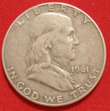 MONETA-USA Mezzo Dollaro FRANKLIN 1961 ARGENTO
