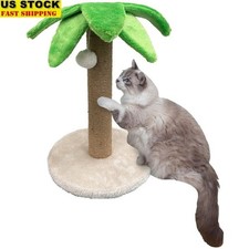 Palm Tree Cat Scratcher Post Interactive Toy Sisal Durable Multi-Level Design US