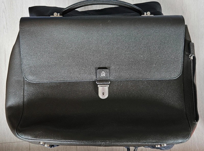 Dunhill Men’s Black Leather Laptop Bag Saffiano Leather image 3