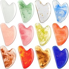Sherr 12 Pcs Gua Sha Facial Tools Resin Heart Shaped Massage Guasha Tool for ...