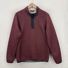 Marine Layer Corbet Sweatshirt Mens Medium Red Quilted Snap Mock Neck Pullover