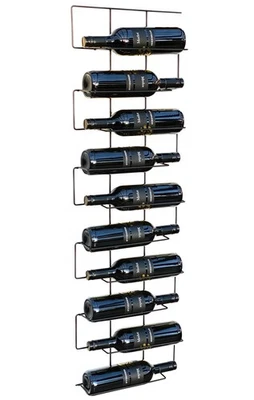 Weinregal Metall Schwarz Wand Schmal 96136 Flaschenregal Flaschenhalter Küche - Bild 1 von 4