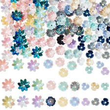 150PCS Resin Flower Bead Caps 3 Styles MultiPetal AB Spacer for DIY Jewelry