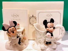 LENOX MICKEY & MINNIE MOUSE Disney Picnic CREAMER and SUGAR set NEW in BOX w/COA