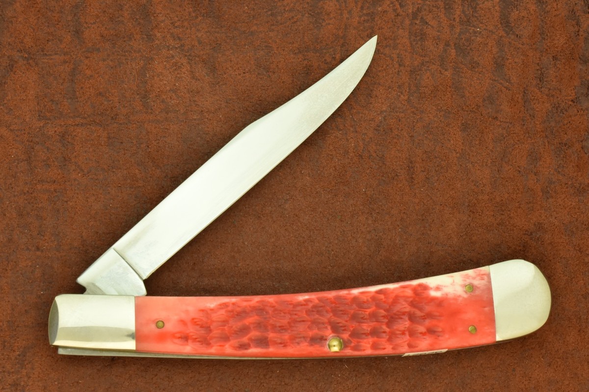 CASE XX USA 1989 CENTENNIAL RED BONE JUMBO BANANA TRAPPER KNIFE