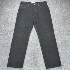 Levis 505 Corduroy Pants Mens 36X30 Fits 34 Black Straight Regular Fit Y2K