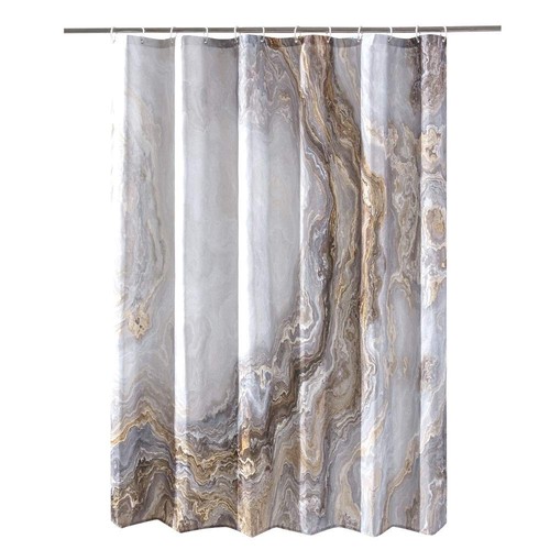 Shower Curtain Marble Texture for Bathroom, Polyester Fabric Waterproof Bathr...