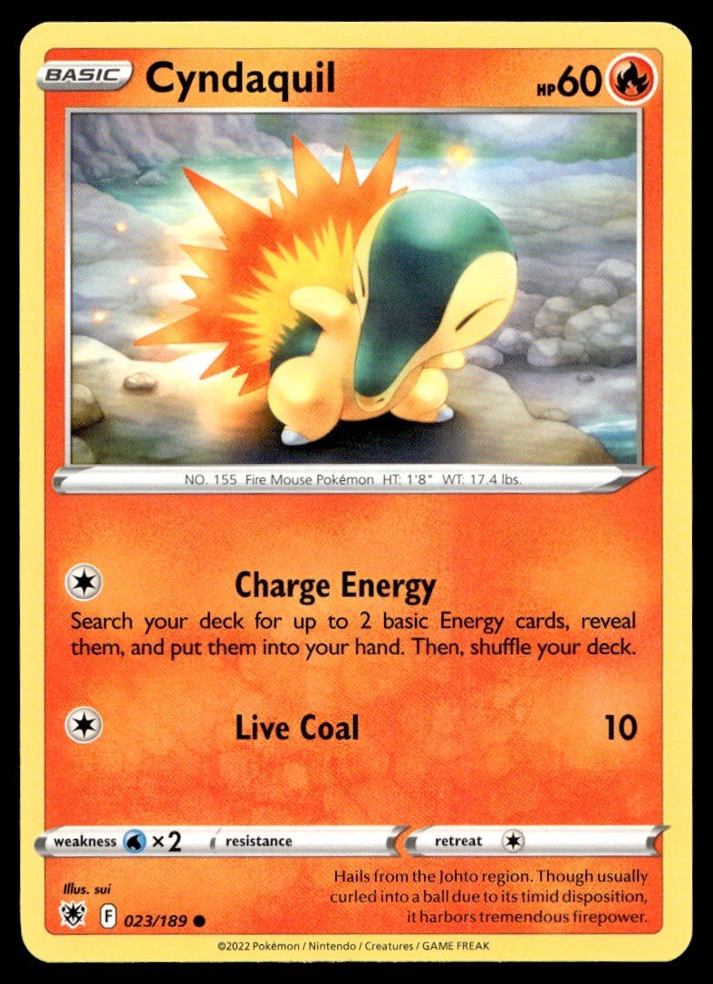 Cyndaquil 23/189 Pokemon Card Astral Radiance Common 60 HP Near Mint GR