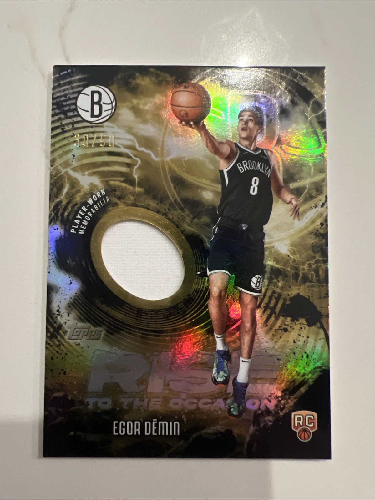 Egor Demin 2025 Topps 30 /50 GU Patch Rise To The Occasion Gold RC Nets #RTO-ED