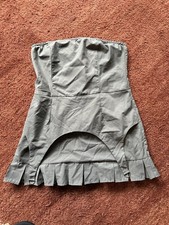 Prettylittlething CHARCOAL WOVEN STIRRUP PLEATED BODYCON DRESS 12