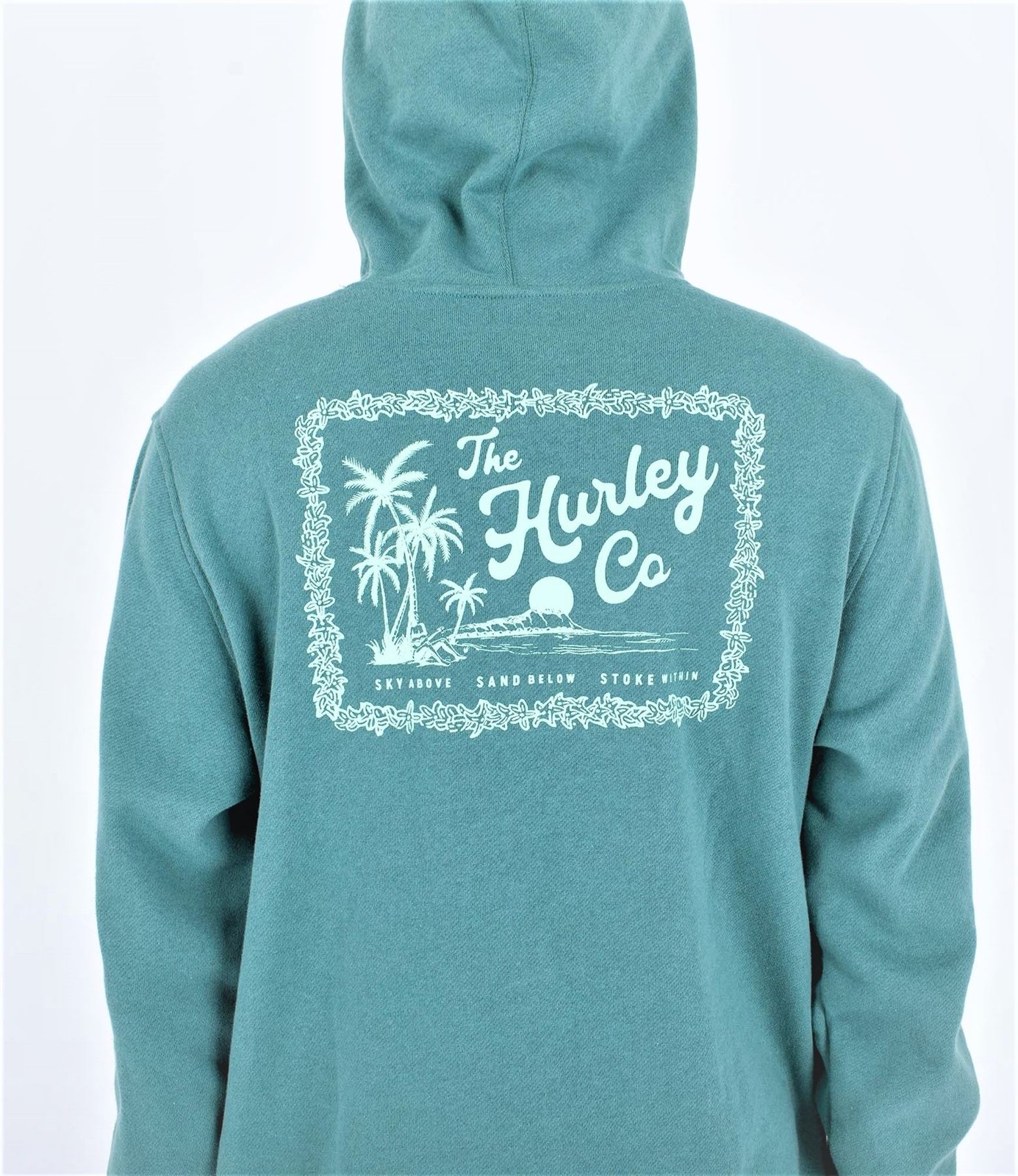Hurley Hoodie Long Sleeve Sweatshirt Mens Solid Ukelele Fleece green image 3
