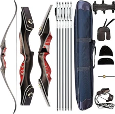 60" Takedown Recurve Bow Set – Professional Adults Archery Hunting Kit 25lbs