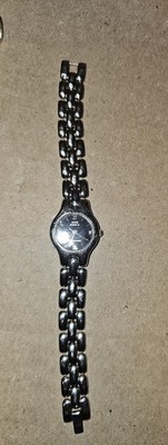 Anne Klein II Women's Silver Tone Watch Black Dial Roman Numeral Link-need Batt
