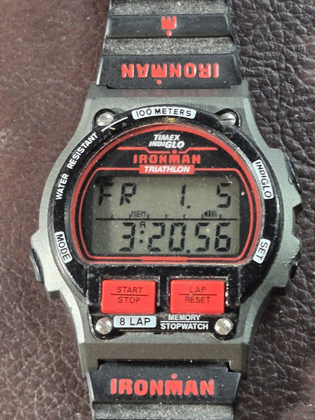 Vintage 90s Timex Ironman Triathlon Red Mens Quar… - image 1