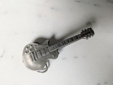 Vintage Guitar 1981 silver Belt Buckle by Bergamot Brass Works made in USA