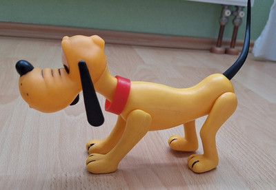 Alte Pluto Disney Figur 70er, Kunststoff, Beweglich, Original Disney Prod.,