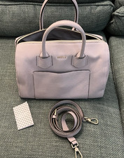 Furla- Alma -Light Gray pebbled Leather Handbag/Satchel/Tote/Cross Body Bag