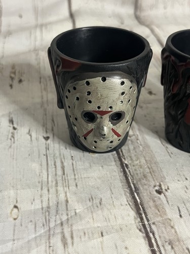 Horror Shot Glasses Friday the 13th Jason Nightmare on Elm St. Freddy Lot Of 4 - Picture 3 of 7