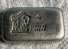 4 oz .999 Silver Bar - Hand Poured Bison Bullion GREAT HAND POUR SILVER BAR