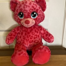 Build a Bear Workshop Hot Pink Leopard Spotted Cat Plush Stuffed Animal 16  