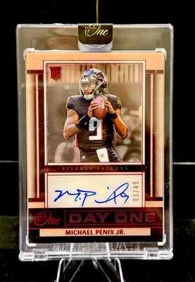 MICHAEL PENIX JR. Panini One DAY ONE ROOKIE AUTO RED 3/49