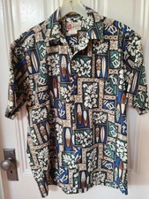 Vintage Hilo Hattie Shirt Mens M Medium Coconut Buttons Hawaiian EUC