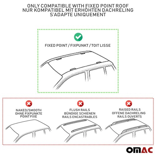 For 2015-2022 Ram Promaster City Fix Points Roof Racks Cross Bar Black 2Pcs - Picture 4 of 12