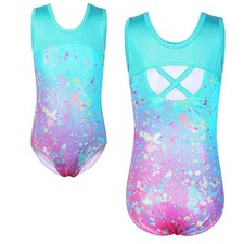 Gymnastics Leotards for Girls Ballet Dance Bodysuit Practice Apparel Tie Dye ...