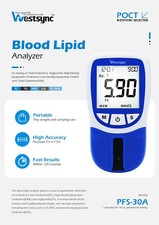   5-in-1 Blood Lipid Monitor Cholesterol Tester Home Kit with 10 Strips