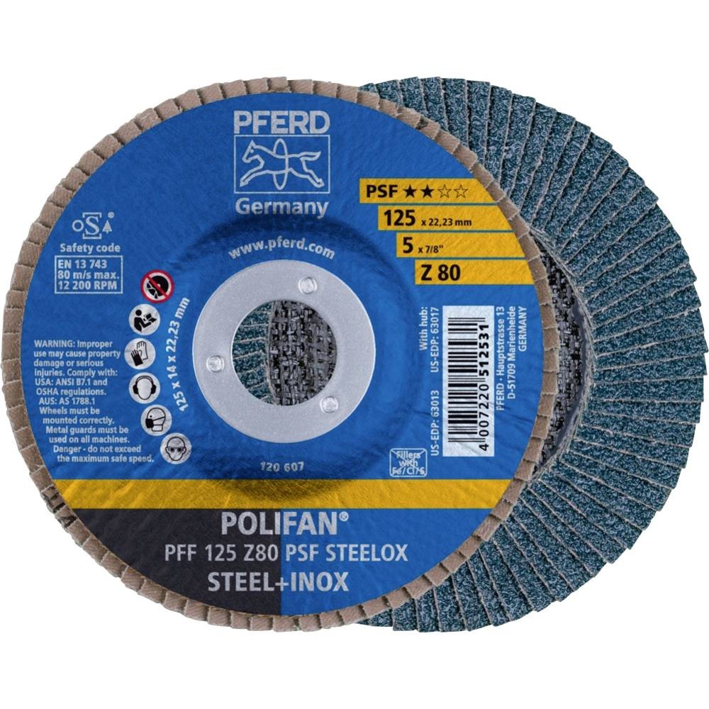 Disque segmenté 125 mm meuleuse acier inox PFERD TOOLS 67668125 PFF 125 Z 80 PSF