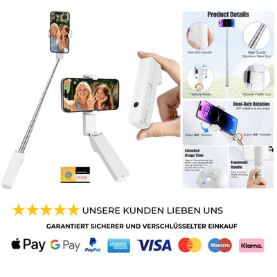 Mini Selfie Stick 70cm Bluetooth Stativ Taschenformat Kompakt