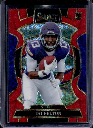 2025 Panini Select Tai Felton Concourse Red Disco Prizm Rookie RC #/49 Vikings