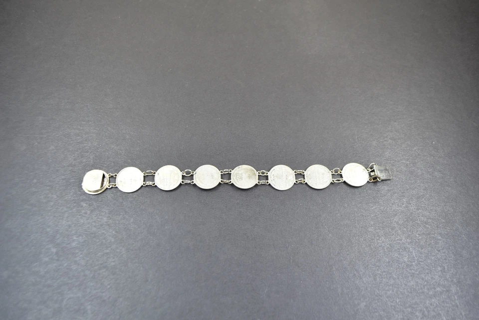 antikes Münzarmband mit 10 russischen Kopeken Münzen Silber, Russland um 1900/10 - Bild 3 von 4