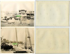 2 Photo ancienne Cannes 1930 chantier Palais des Sports Croisette french Riviera