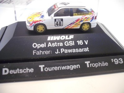 Rietze PC Modell MS Opel Astra GSI 16V '' Team Wolf #48 '' DTT 93 in Vitrine 1:87