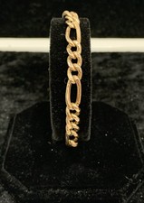 9ct yellow 8 inch figaro bracelet 7.3g