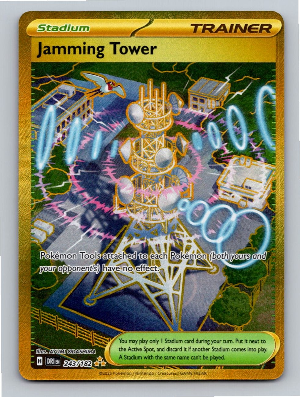 Jamming Tower 243/182 Hyper Rare Destined Rivals Pokemon Holo Near Mint
