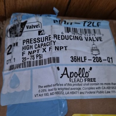 Apollo 36HLF-208-01 2'' Bronze Pressure Reducing Valve, 25-75 PSI, Water Use