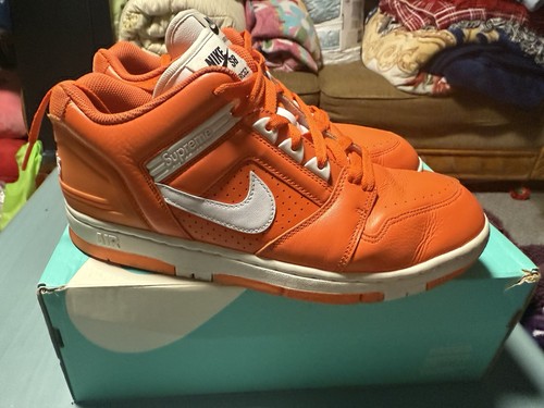 Size 10 - Nike Air Force 2 x Supreme Orange 2017 - Picture 7 of 13