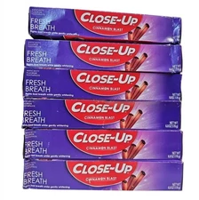6 Pack Close Up Anticavity Fluoride Toothpaste 6 Ounce Cinnamon Flavor Flawed*