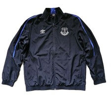 Image of EVERTON FC Training Jacket Windbreaker Mens XXL Umbro Black Mesh Lined