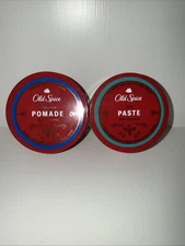 Old Spice 2 PK POMADE/PASTE w/ Beeswax, Medium Hold/No Shine & Low Shine, 2.22oz