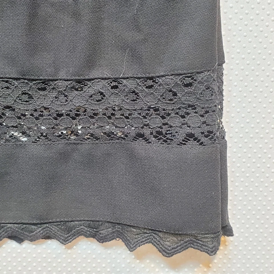 Ограниченный женщин рубашка без рукавов верхний средний черный кружевной зубчатый кромки новый - Изображение 2 из 4