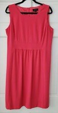 Tahari Shift Sleeveless Dress Bright Pink Women 12 Slimming Lined Feminine Party