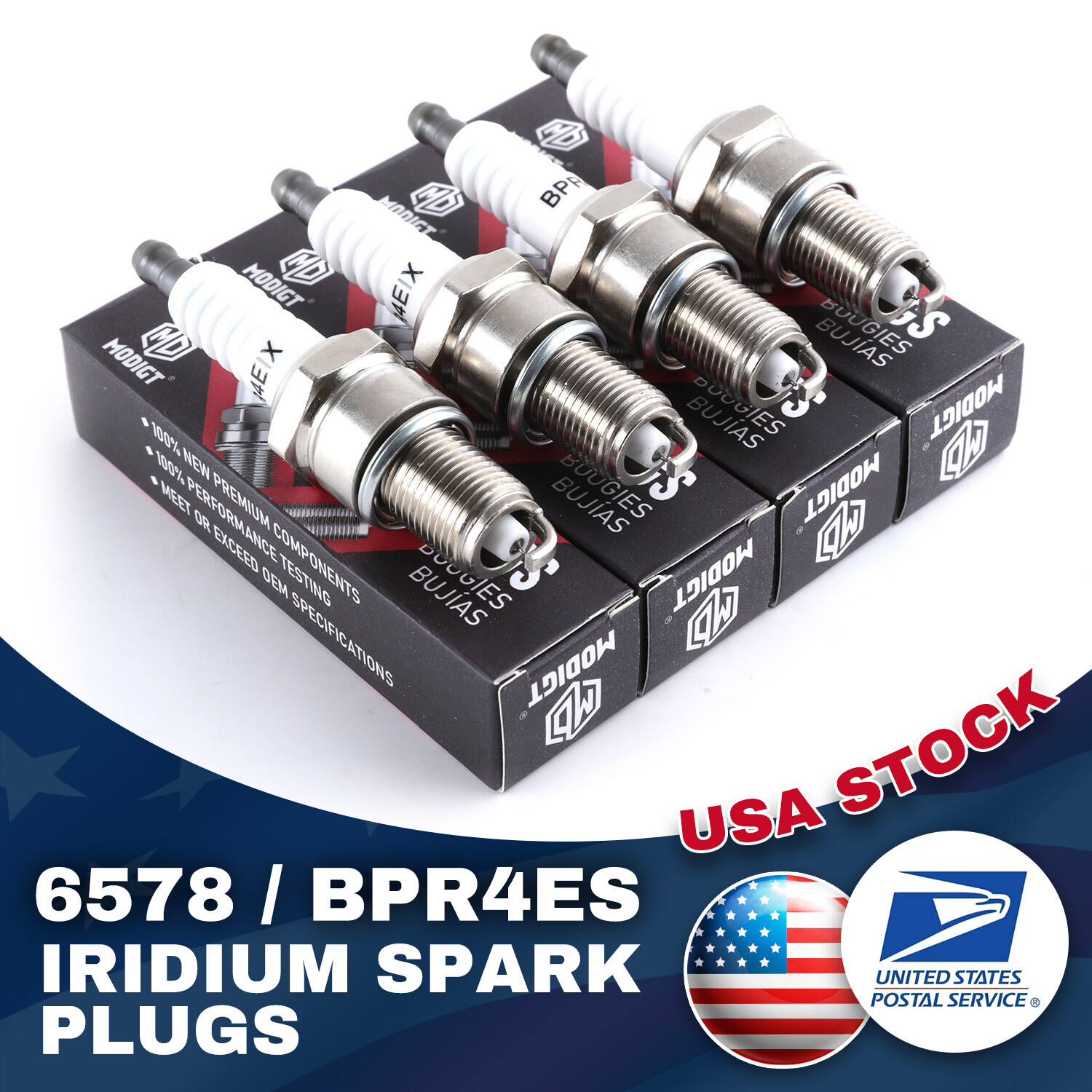 4Pcs Fit For NGK Spark Plug BPR4ES For Kawasaki 6578 Toro: 92070-7004 Arien 9873