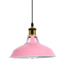 Modern Vintage Industriell Retro Dachboden Metall Decke Lampe Schirm Pink Pendel