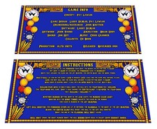Williams Funhouse Pinball Custom Apron Instruction Cards