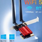 1200 Mbit PCIe PCI-Express WLAN Karte WiFi 2,4/5 GHz Dual-Band Netzwerkkarte PC-